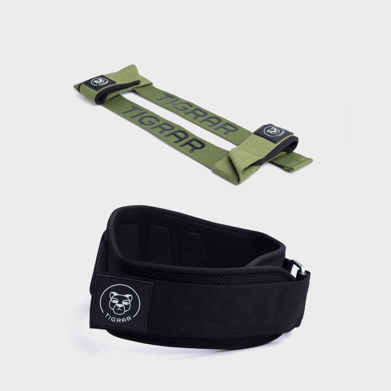 Tigrar power lift straps en fitness riem in een bundel